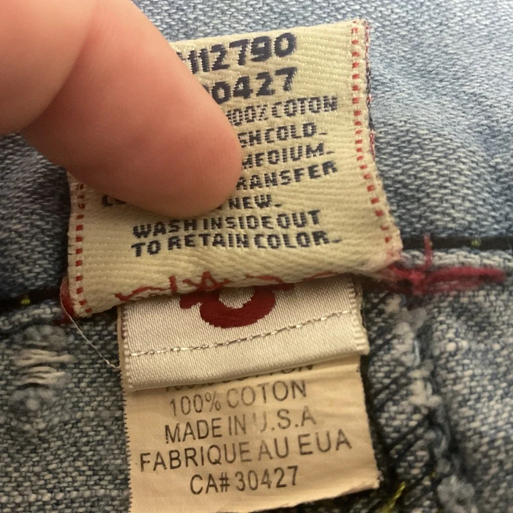 True Religion World Tour Rocco Straight 38x31 Measured Med‎ Wash Relaxed